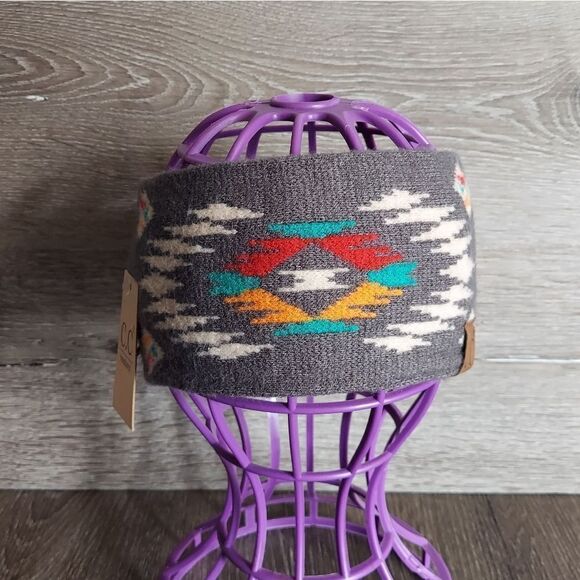 NEW C.C Aztec Patterned Winter Ear Warmer Headband Head Wrap - Picture 1 of 5